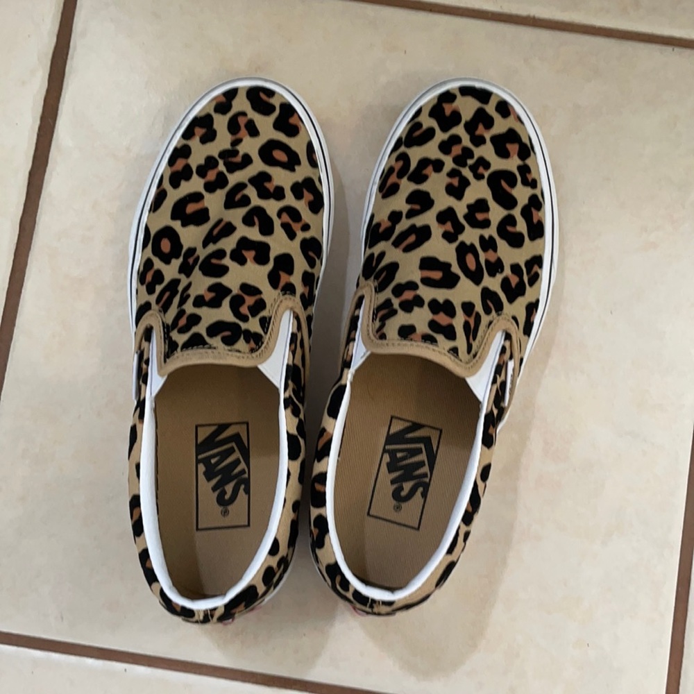 Vans Leopard print slip on shoes